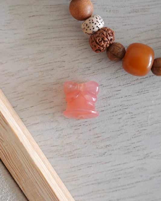 Pink Vertical Drilled Agate Christmas Bell Charm | 19th December 2024 Instagram Stories Claim - Crystal Department