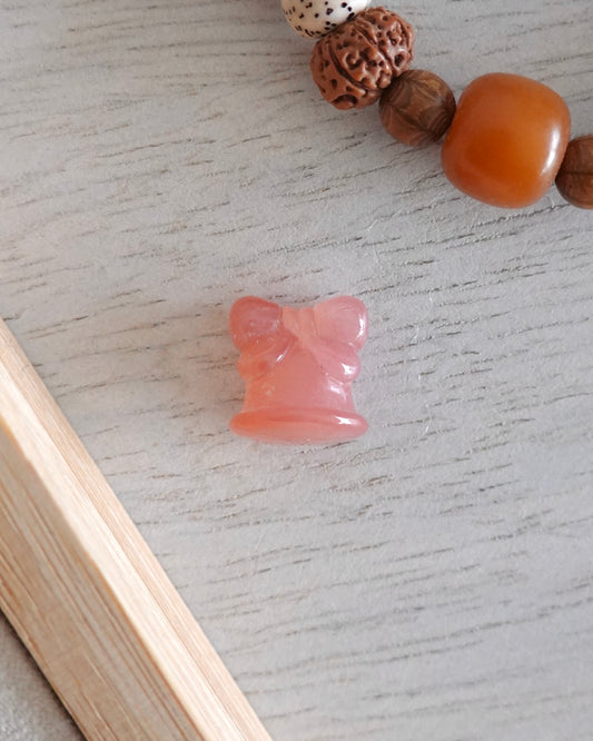 Pink Horizontal Drilled Agate Christmas Bell Charm | 19th December 2024 Instagram Stories Claim - Crystal Department