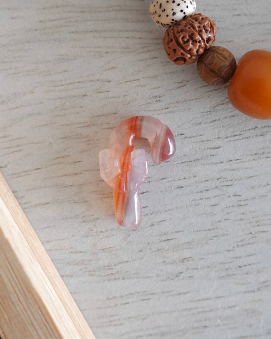 Strippy Red Agate Candy Cane Charm | 19th December 2024 Instagram Stories Claim - Crystal Department